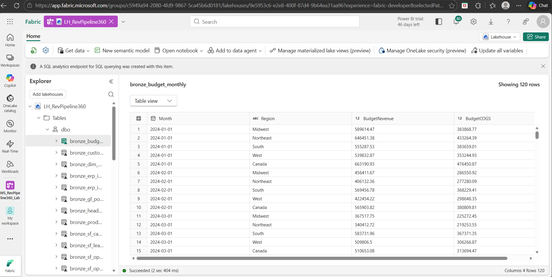 Lakehouse Bronze Tables